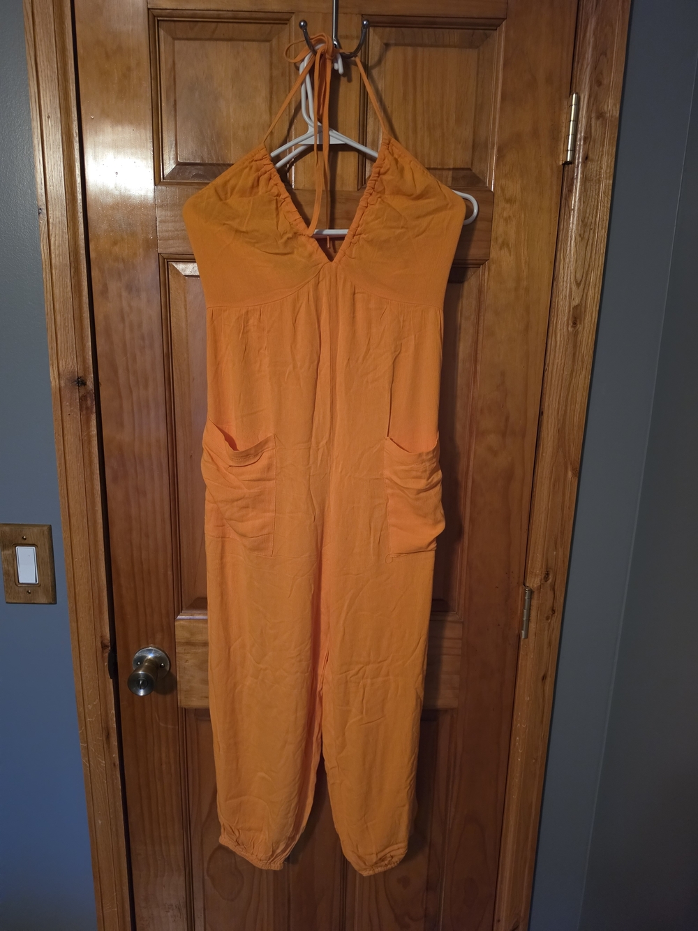 Cupshe Orange Halter Pocket Jumpsuit